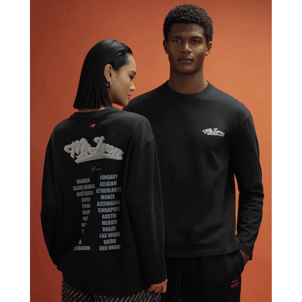 Reiss X  McLaren Formula 1 Crew Neck Tour Black‎ T Shirt L Long Sleeve Graphic